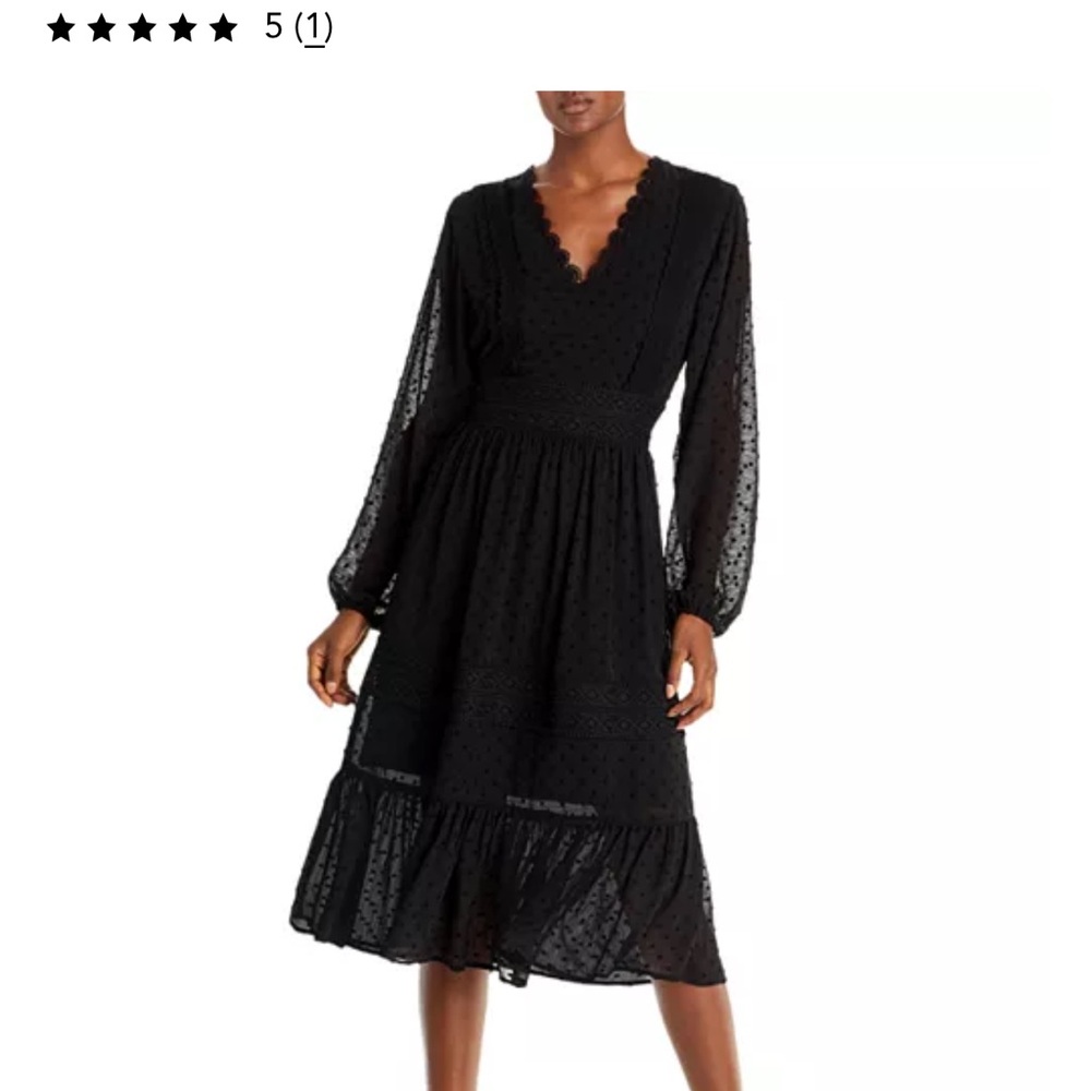 Barbour Black Long Sleeve Midi Dress